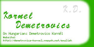 kornel demetrovics business card